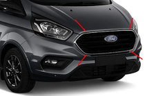 Ford Custom 2013–2022 Okrasná lišta na masku chladiče 2018+ (4 ks, nerez) fotografie 1