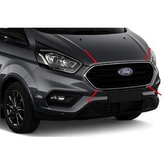 Okrasná lišta na masku chladiče 2018+ (4 ks, nerez) Ford Custom 2013–2022 fotografie 1
