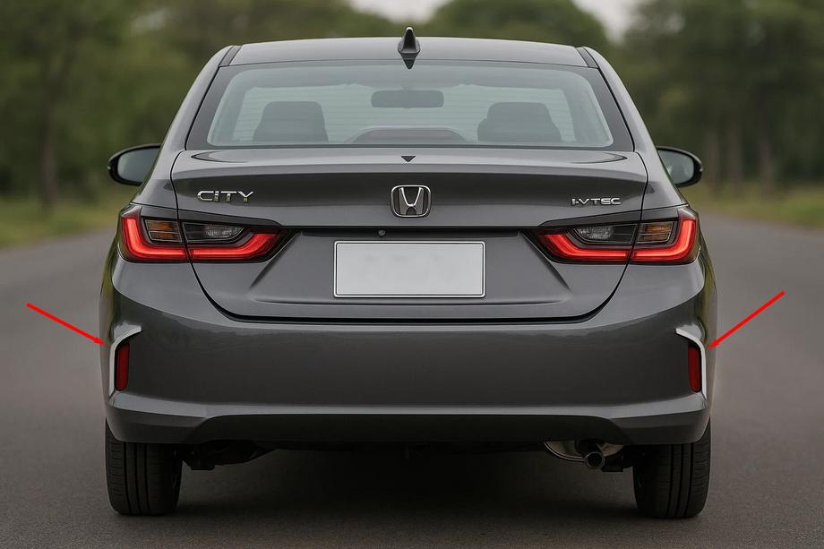Honda City 2021– Nerezové rámečky odrazek zadního nárazníku SD (2 ks) Image