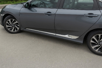 Honda Civic Sedan X 2016–2021 Dveřní lišty V2 (4 ks, nerez) fotografie 1
