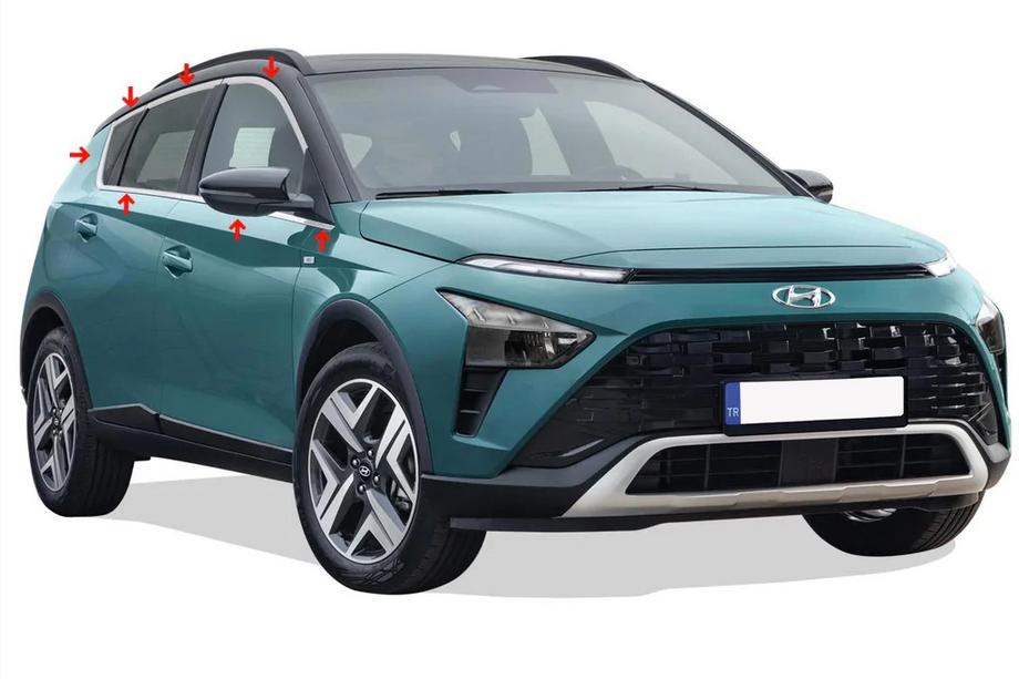Hyundai Bayon 2021– Kompletní okenní lišty (14 ks, nerez) Image