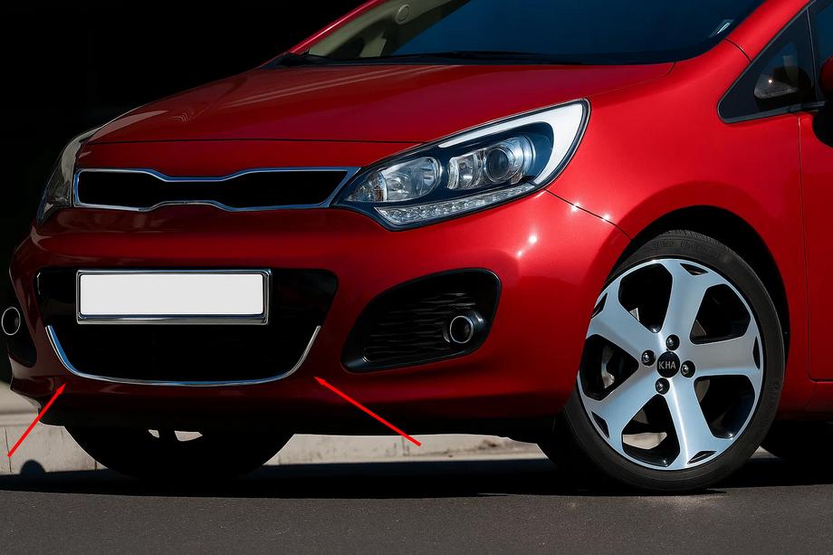Kia Rio 2012–2017 Nerezový kryt masky chladiče pro HB Image