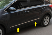Kia Sportage 2010–2015 Nerezové lišty dveří (4 ks) fotografie 1