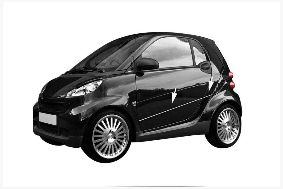 Smart 2007–2014 Nerezové lišty na dveře (4 ks) Image