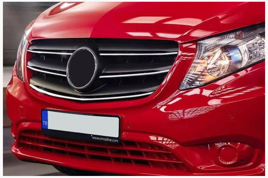 Mercedes Vito/V-class W447 2014– Nerezové chromové kryty na masku chladiče 2020+ (5 ks) Carmos - turecká ocel Image