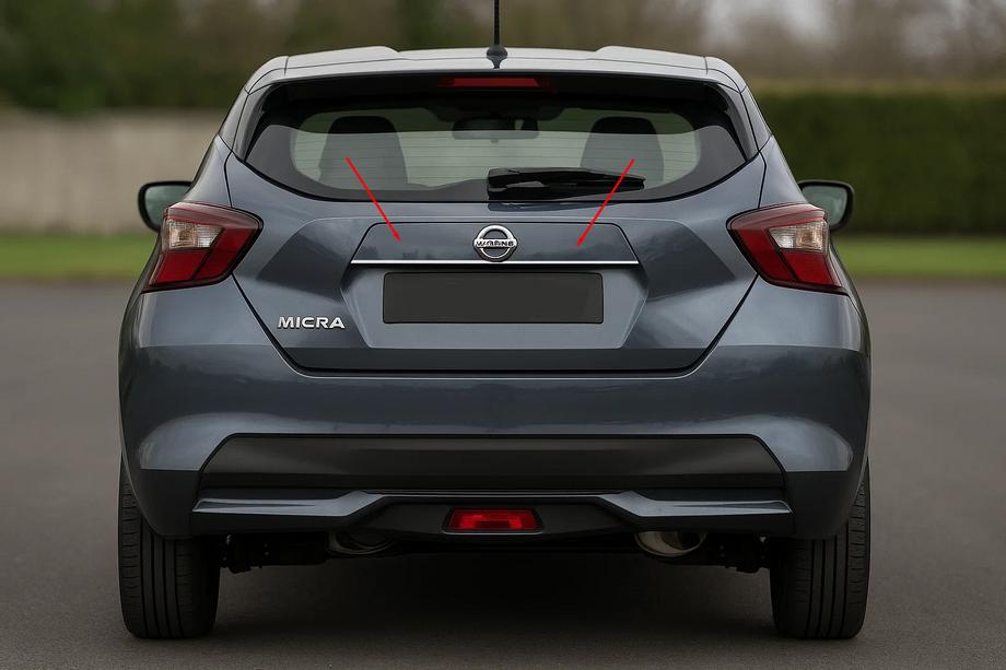 Nissan Micra K14 2016– Chromová lišta nad SPZ OmsaLine (nerez) Image