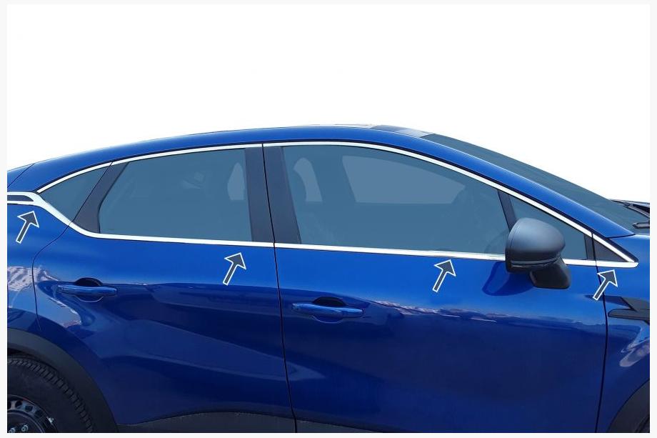Renault Captur 2019– Okenní lišty (8 ks, nerez) Image
