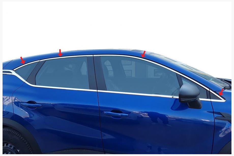 Renault Captur 2019– Horní okenní lišty (8 ks, nerez) Image