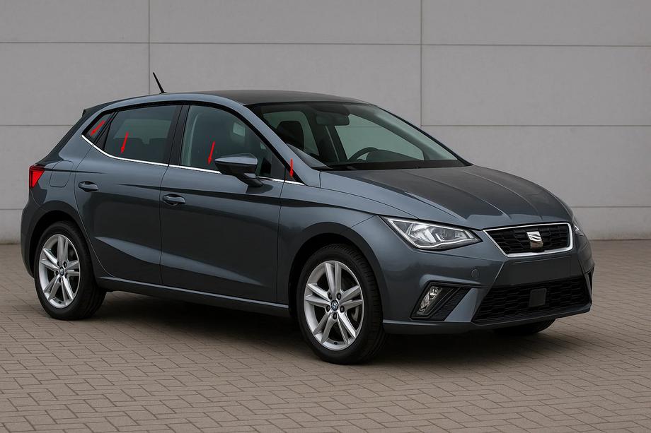 Seat Ibiza 2017– Okenní lišty (4 ks, nerez) Image