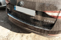 Skoda Superb 2015–2024 Nerezová lišta na zadní nárazník SW fotografie 8