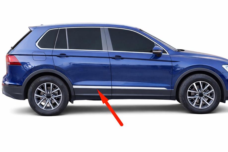 Volkswagen Tiguan 2016–2023 Dveřní lišty OmsaLine pro AllSpace (4 ks, nerez) Image