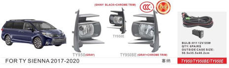 Toyota Sienna 2010–2020 Přední mlhovky 2017-2020 (2 ks, halogenové) fotografie 1
