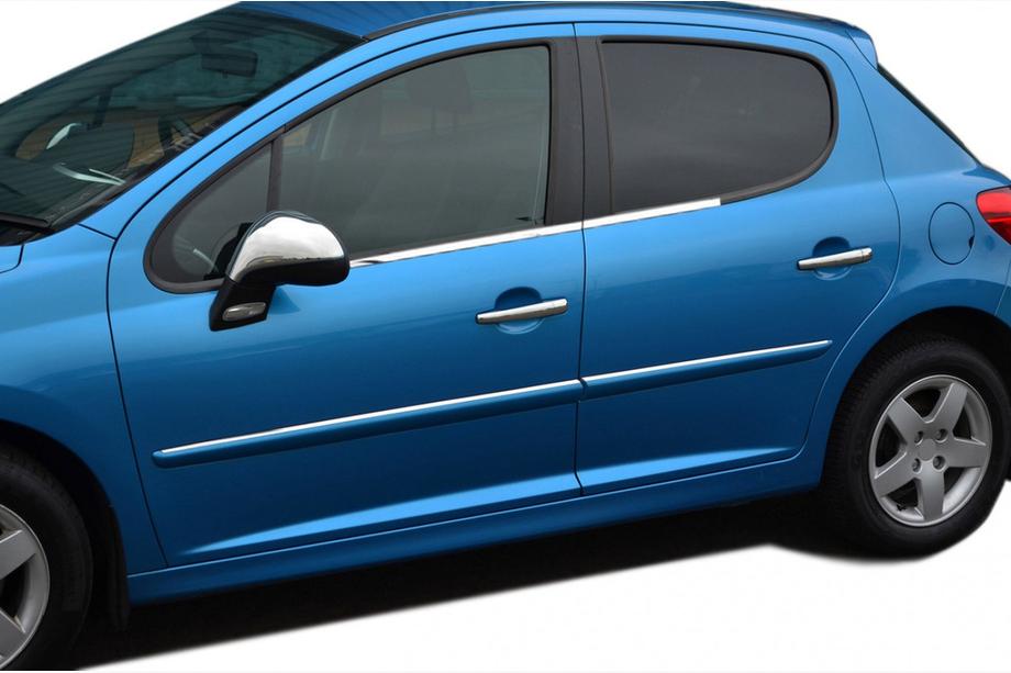 Peugeot 207 2006–2014 Vnější okenní lišty (4 ks, nerez) Image