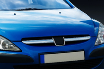Peugeot 307 2001–2008 Nerezové lišty na masku chladiče (2001–2005, 2 ks) fotografie 1