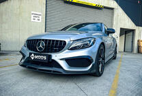 Mercedes C-Class W205 2014–2021 Přední maska Panamericana GT Black (pro Avantgarde/AMG-Line/C43 AMG) fotografie 5