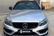 Mercedes C-Class W205 2014–2021 Přední maska Panamericana GT Black (pro Avantgarde/AMG-Line/C43 AMG) fotografie 6