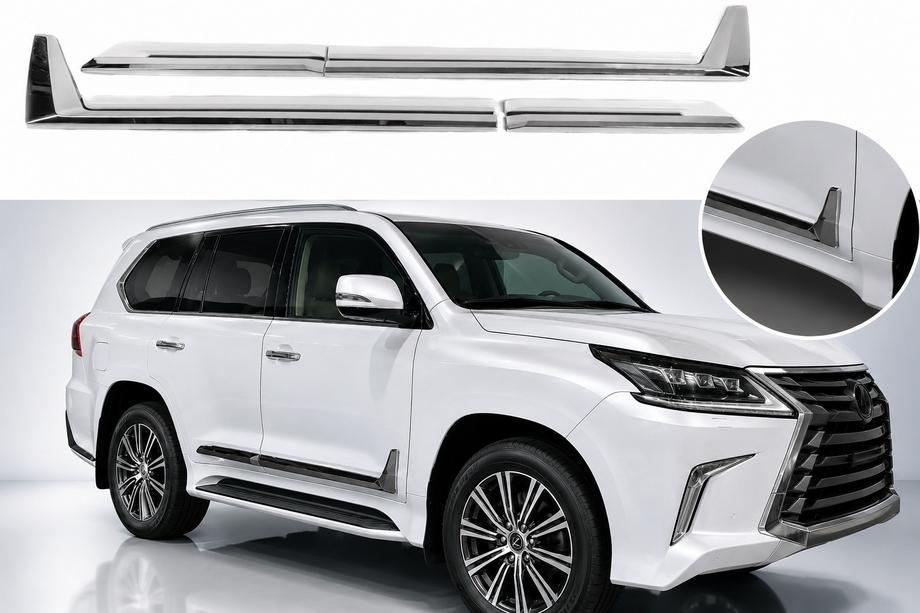 Lexus LX 500d/600 2022– Dveřní lišty F-Sport bílé + chrom (4 ks, ABS) Image