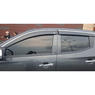 Okenní ofuky s chromovanou lištou (4 ks, Niken) Mitsubishi L200 2015–2024 fotografie 2