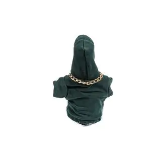 Mikina (hoodie) na řadicí páku (zelená, oranžová šňůrka) fotografie 4