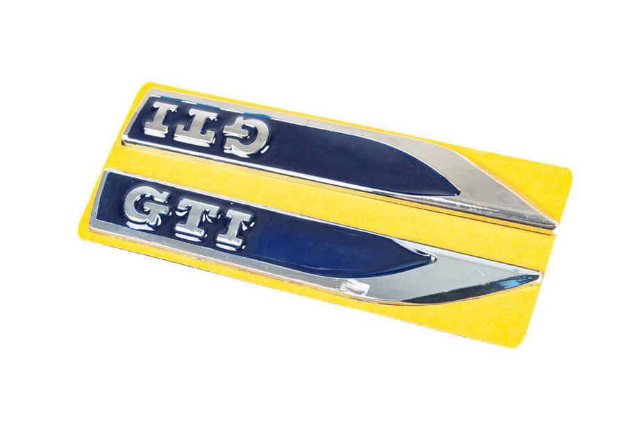 Boční lišty GTI modro-chromové (145 mm x 22 mm) Fotografie 2