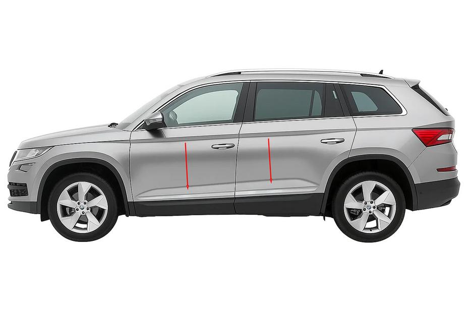 Skoda Kodiaq 2016–2023 Úzká dveřní lišta Carmos (nerez) Image