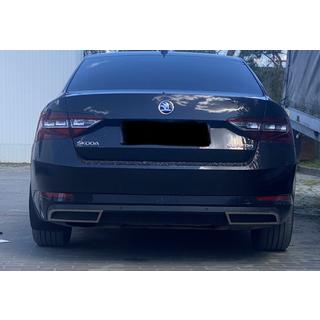 Chromové krytky na konce zadního nárazníku Carmos (3 ks, nerez) fotografie 3