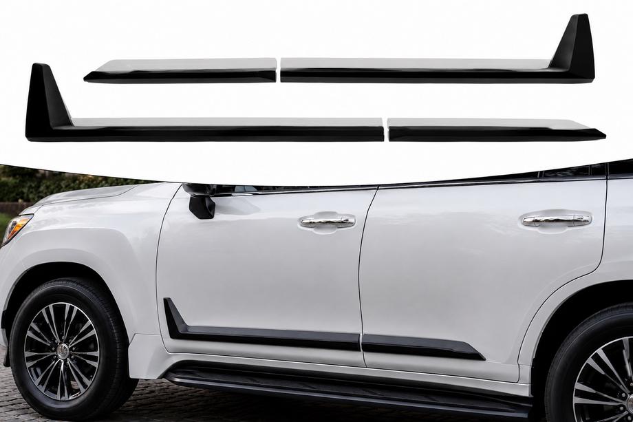 Lexus LX 500d/600 2022– Černé dveřní lišty F-Sport, bílo-černé (4 ks, ABS) Image
