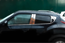 Nissan Juke 2010–2019 Lišty sloupků dveří Omsa Line (6 ks, nerez) fotografie 1