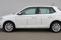 Skoda Fabia 2014–2021 Nerezové lišty na dveře (4 ks) fotografie 1