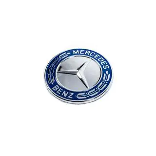 Záslepka místo emblému na kapotu Mercedes (modrá a chrom, 57 mm) fotografie 1