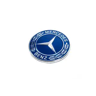 Záslepka místo emblému na kapotu Mercedes (modrá, 57 mm) fotografie 1