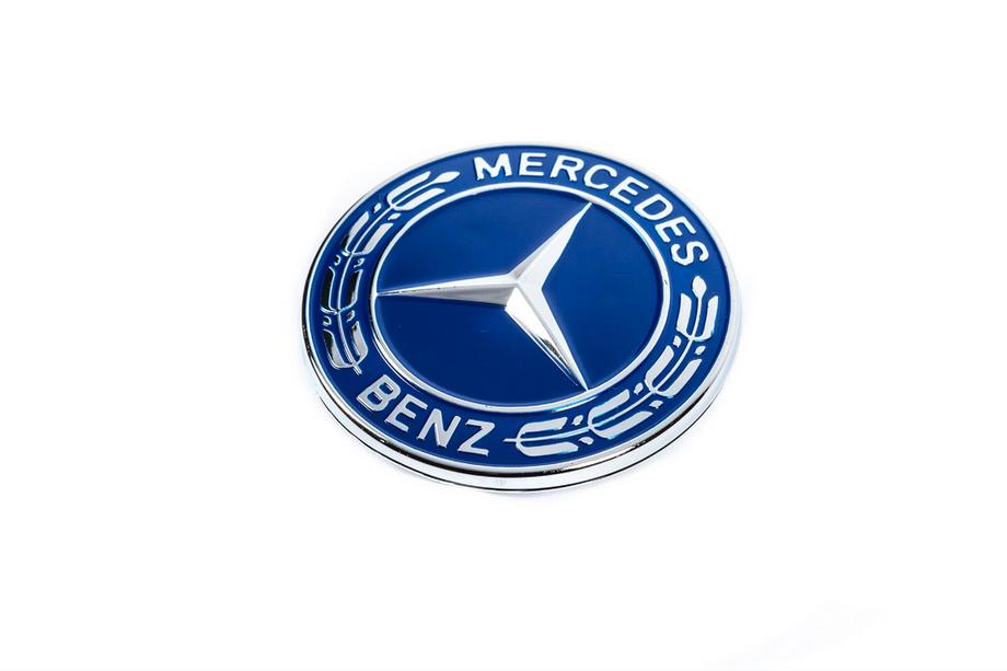Mercedes-Benz Záslepka místo emblému na kapotu Mercedes (modrá, 57 mm) Fotografie 1