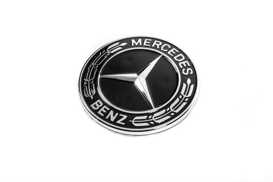 Mercedes-Benz Záslepka místo emblému na kapotu Mercedes (černá, 57 mm) Fotografie 1