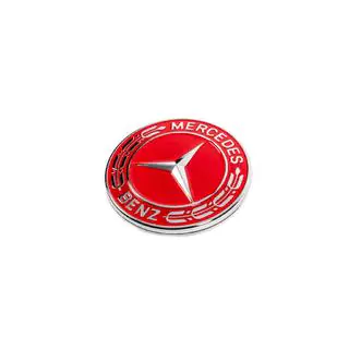 Záslepka místo emblému na kapotu Mercedes (červená, 57 mm) fotografie 2