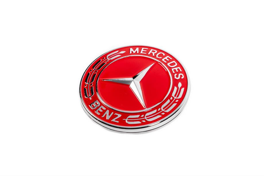 Mercedes-Benz Záslepka místo emblému na kapotu Mercedes (červená, 57 mm) Fotografie 2