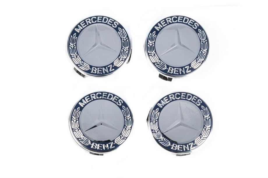Mercedes-Benz Středové krytky kol 71/75 mm bez kroužku (4 ks, modré V1) Fotografie 2
