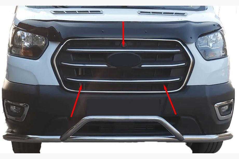 Ford Transit 2014– Nerezové kryty na mřížku (4 ks) Image