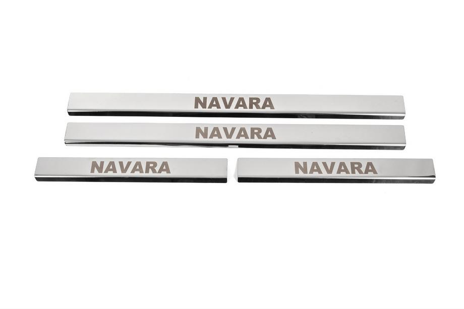 Nissan Navara 2006–2015 Nerezové kryty prahů (4 ks, nerez) Image