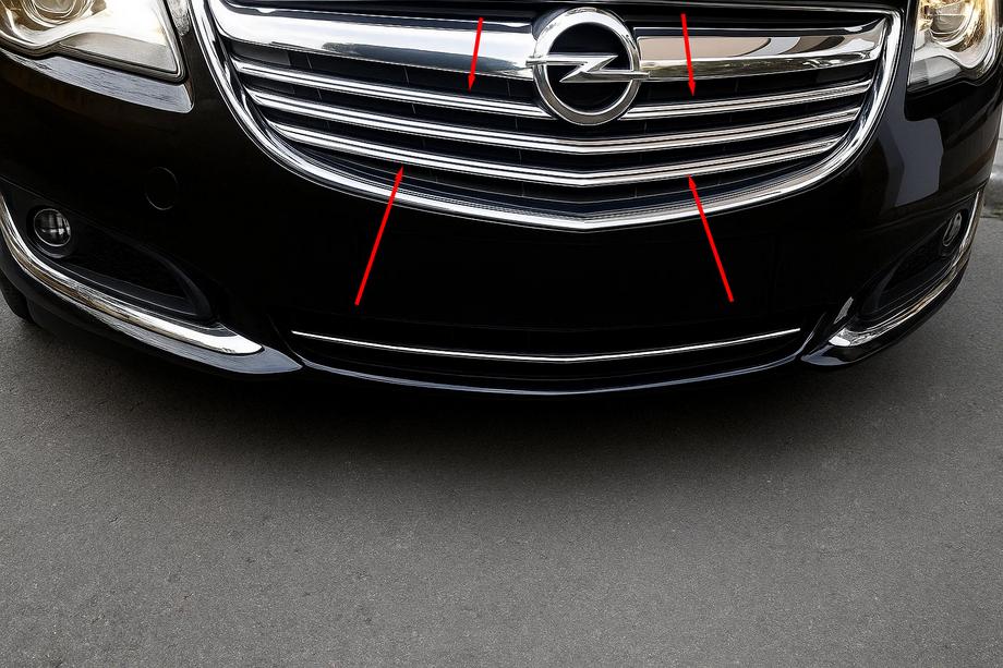Opel Insignia 2008–2017 Nerezové lišty na masku chladiče (2014–2017) Image