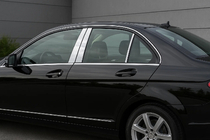Mercedes C-class W204 2007–2015 Nerezové kryty sloupků dveří (6 ks) fotografie 1