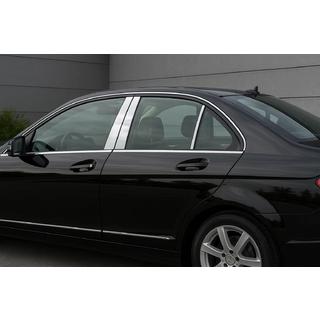 Nerezové kryty sloupků dveří (6 ks) Mercedes C-class W204 2007–2015 fotografie 1