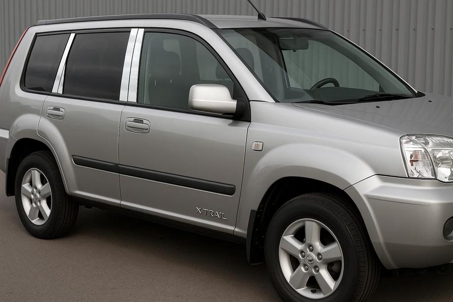 Nissan X-trail T30 2002–2007 Nerezové kryty sloupků dveří (8 ks) Fotografie 1