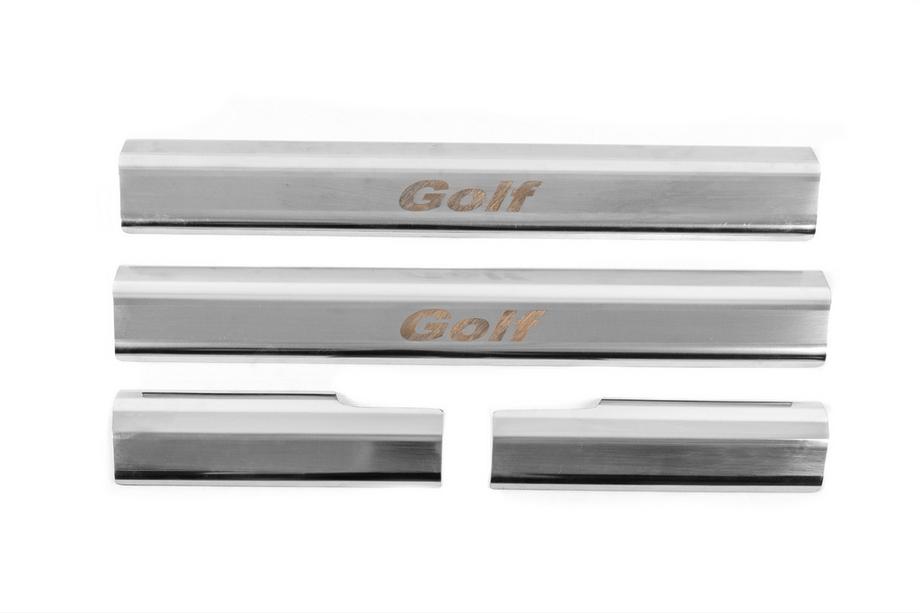 Volkswagen Golf 6 2008–2014 Nerezové kryty vnitřních prahů Carmos (4 ks) Image