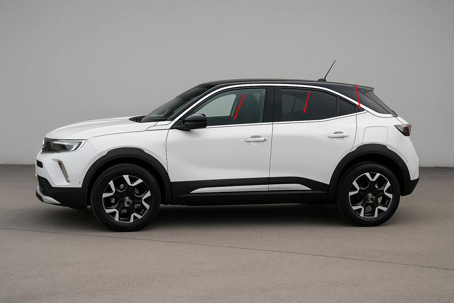 Opel Mokka 2021– Ozdobné okenní lišty (6 ks, nerez) Image