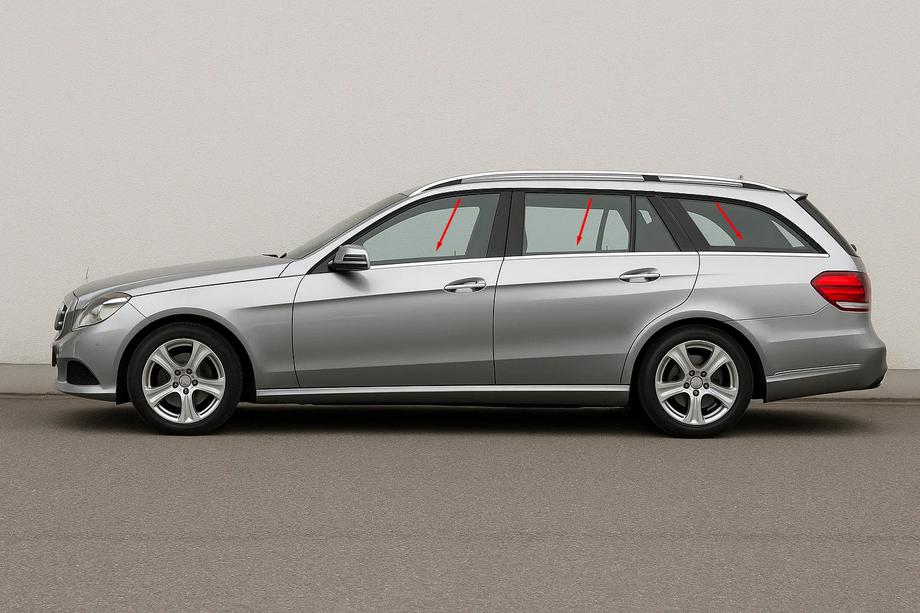 Mercedes E-Class W212 2009–2016 Okenní lišty (SW) (6 ks, nerez) Image