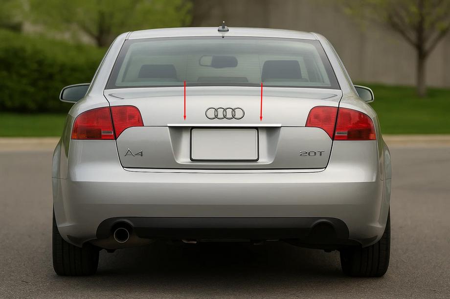 Audi A4 B7 2004–2008 Nerezová lišta nad SPZ (Carmos) V-2 Image