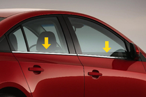 Renault Symbol 1999–2008 Vnější lišty kolem oken (Sedan, 4 ks, nerez) fotografie 1