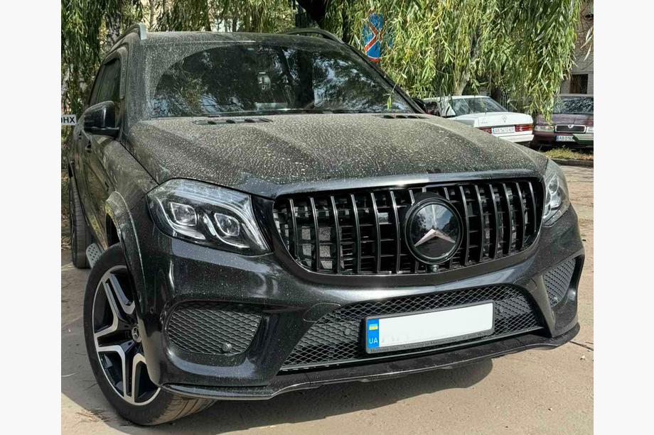 Mercedes GL/GLS třída X166 2012–2019 Přední emblém pod sklem, černé orámování a0008880111 (pro GLS) Image