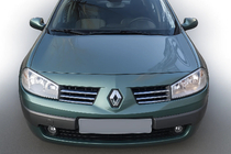 Renault Megane II 2004–2009 Nerezové lišty na masku chladiče (model 2004-2006, 6 ks) OmsaLine – italská nerezová ocel fotografie 1