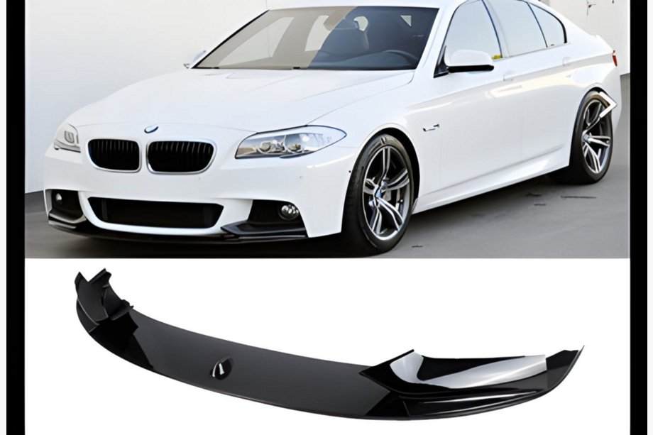 BMW řada 5 F10/F11 2010–2016 Nástavec předního nárazníku DPT Lip V-1 (pro M-Performance, černý lesk) Fotografie 2